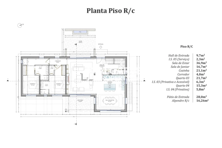 Moradia T4 para Venda em Montenegro Planta 3