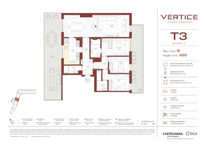 Apartamento T3 para Venda em Areeiro Planta 1