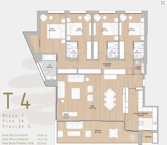 Apartamento T4 para Venda em Marvila Planta 1
