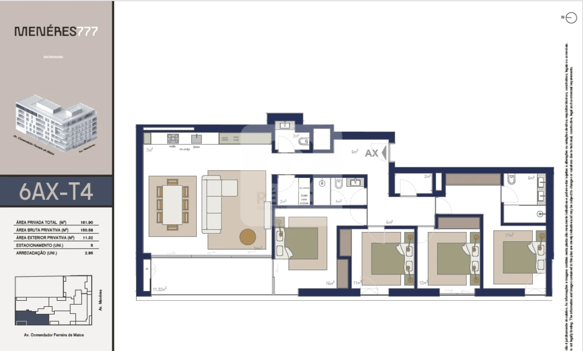 Apartamento T4 para Venda em Matosinhos e Leça da Palmeira Planta 2