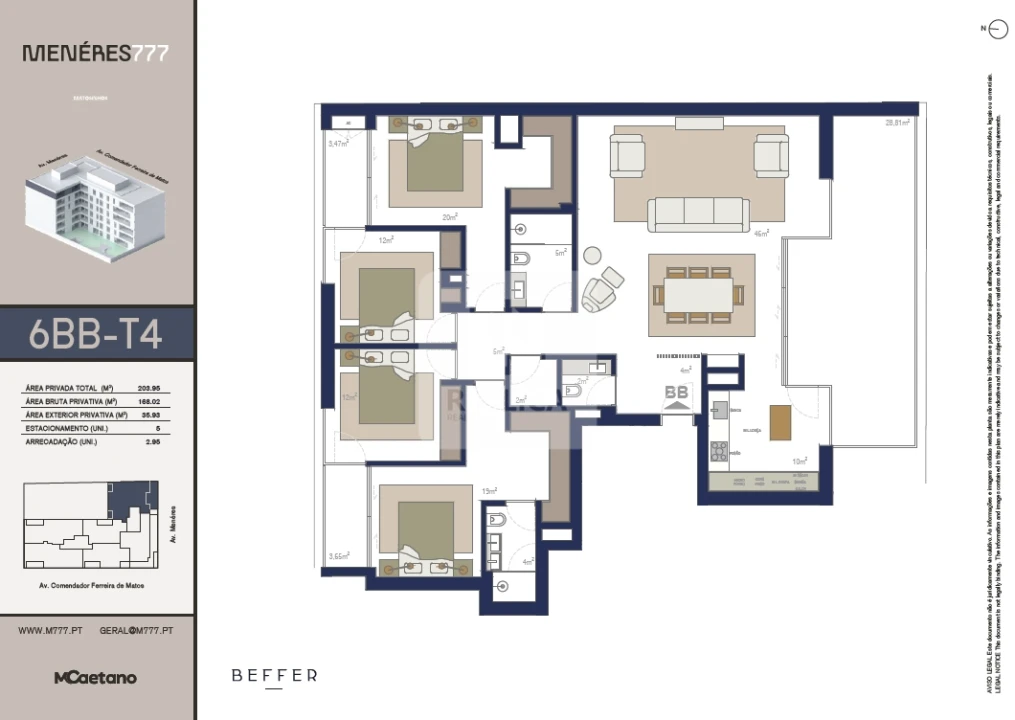 Apartamento T4 para Venda em Matosinhos e Leça da Palmeira Planta 2