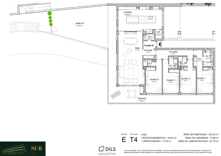 Apartamento T4 para Venda em Carnaxide e Queijas Planta 1