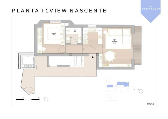 Apartamento T1 para Venda em Lordelo do Ouro e Massarelos Planta 1