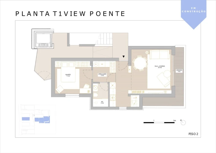 Apartamento T1 para Venda em Lordelo do Ouro e Massarelos Planta 1