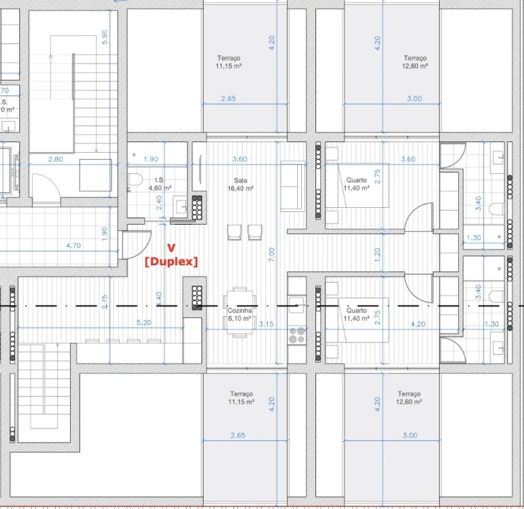 Apartamento T4 para Venda em Glória e Vera Cruz Planta 2