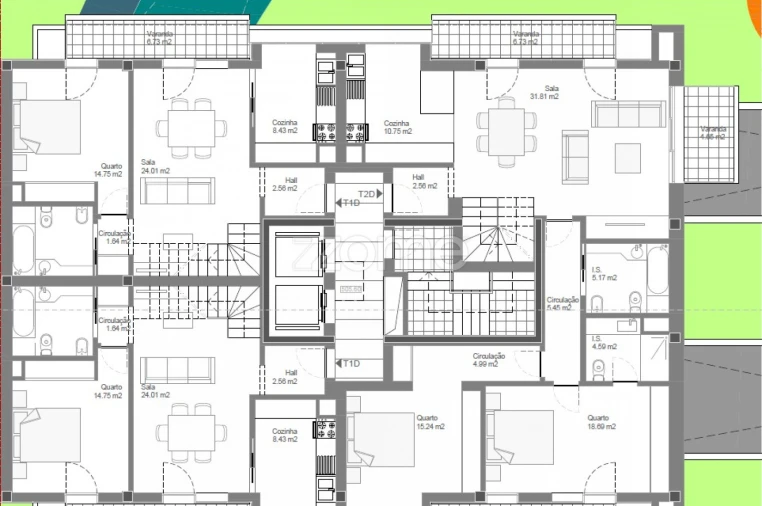 Apartamento T2 para Venda em Ranhados Planta 1