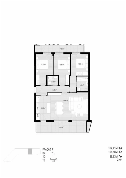 Apartamento T3 para Venda em Buarcos