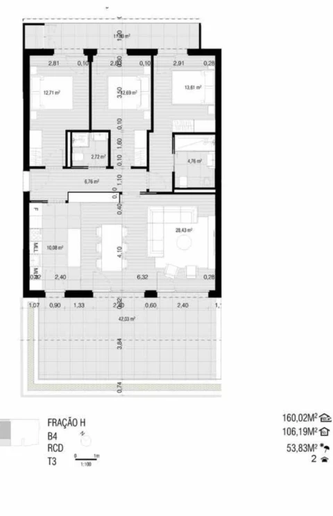 Apartamento T3 para Venda em Buarcos