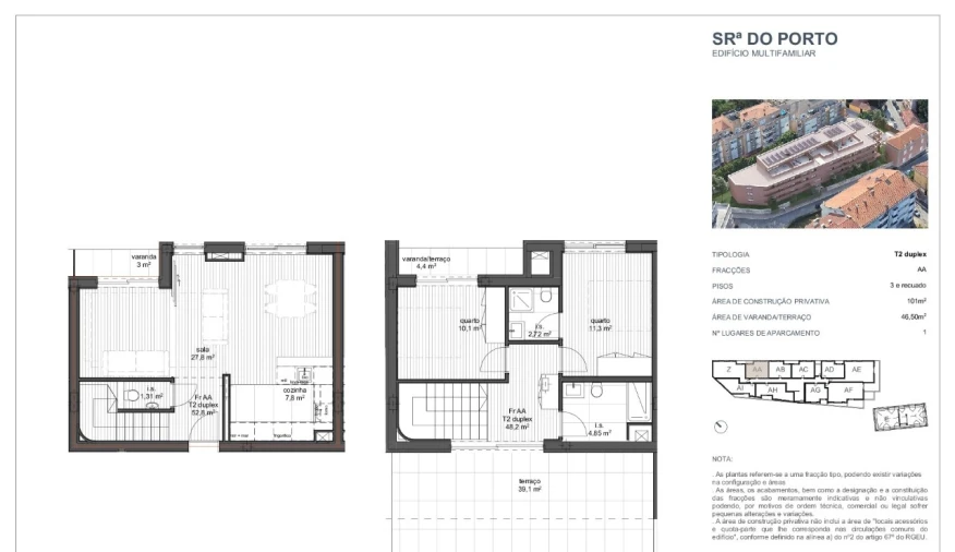 Apartamento T2 para Venda em Ramalde Planta 1