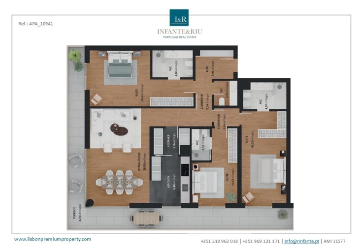 Apartamento T3 para Venda em Quarteira Planta 1
