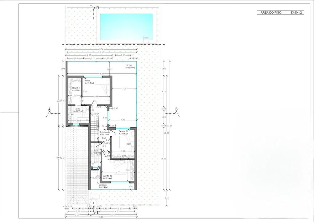 Moradia T3 para Venda em Amora Planta 8