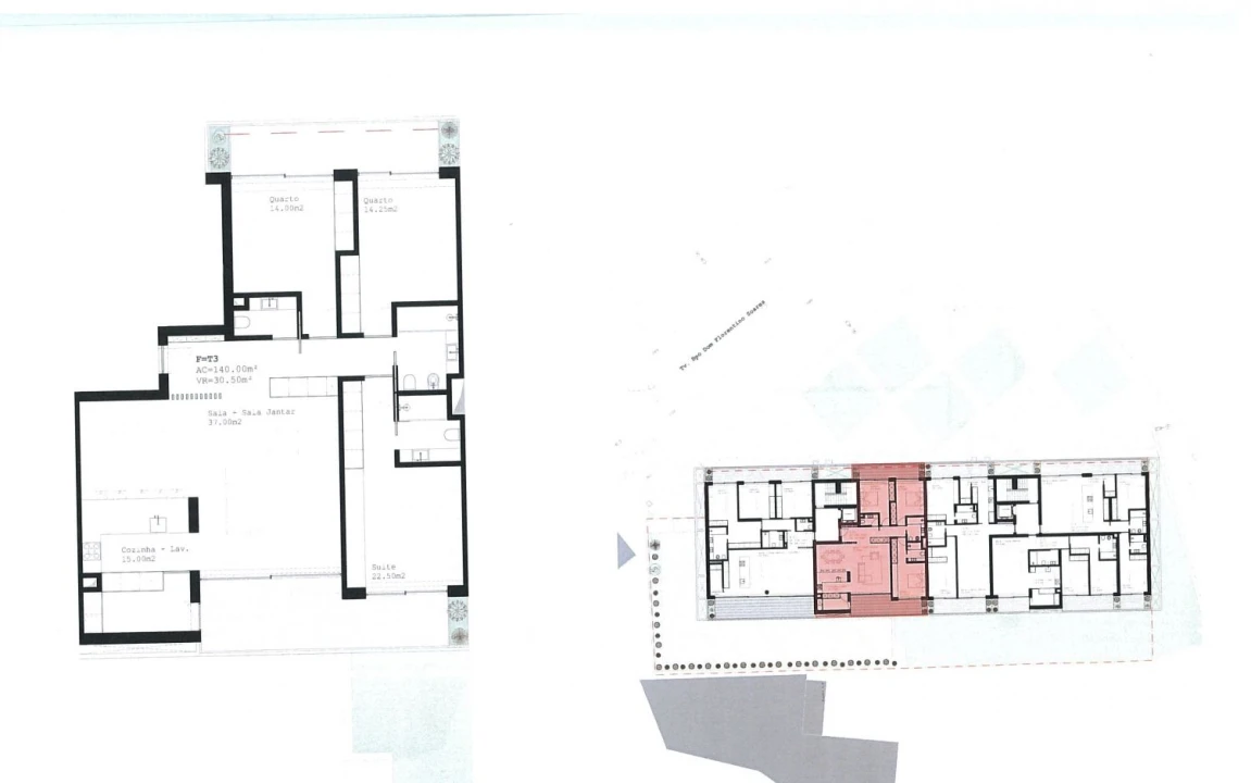 Apartamento T3 para Venda em Santa Maria da Feira, Travanca, Sanfins e Espargo Planta 2