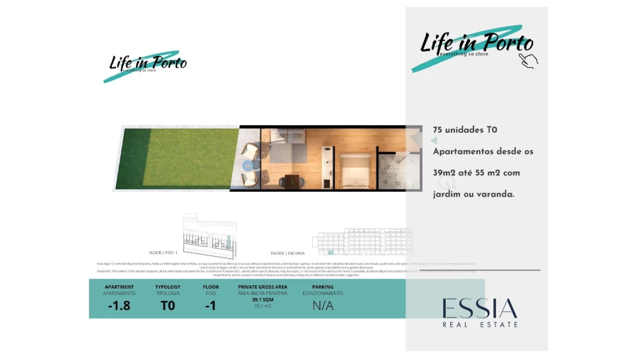 Apartamento T0 para Venda em Cedofeita, Santo Ildefonso, Sé, Miragaia, São Nicolau e Vitória Planta 1