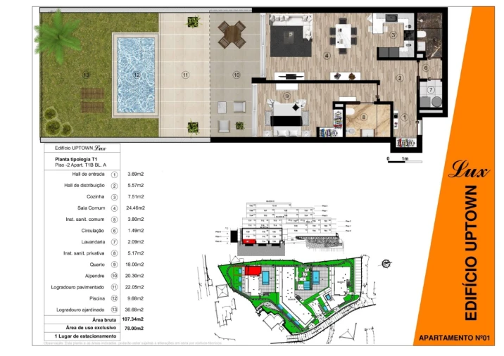 Apartamento T1 para Venda em Funchal (Santa Luzia) Planta 1