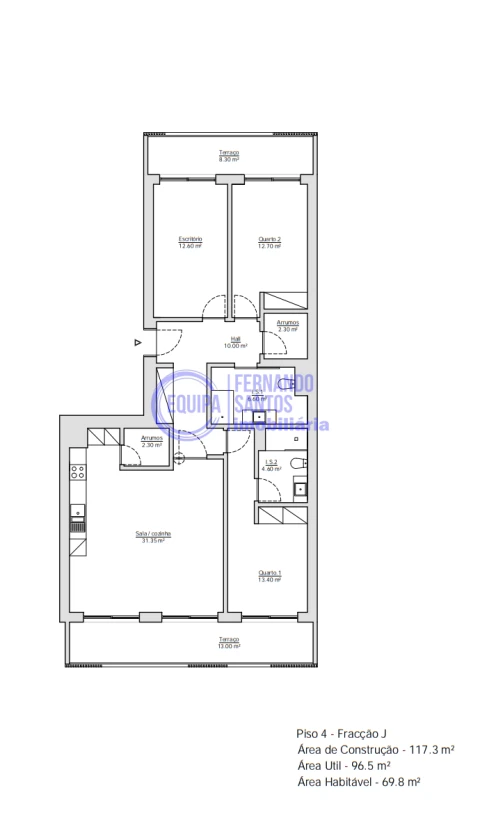 Apartamento T3 para Venda em Armação de Pera