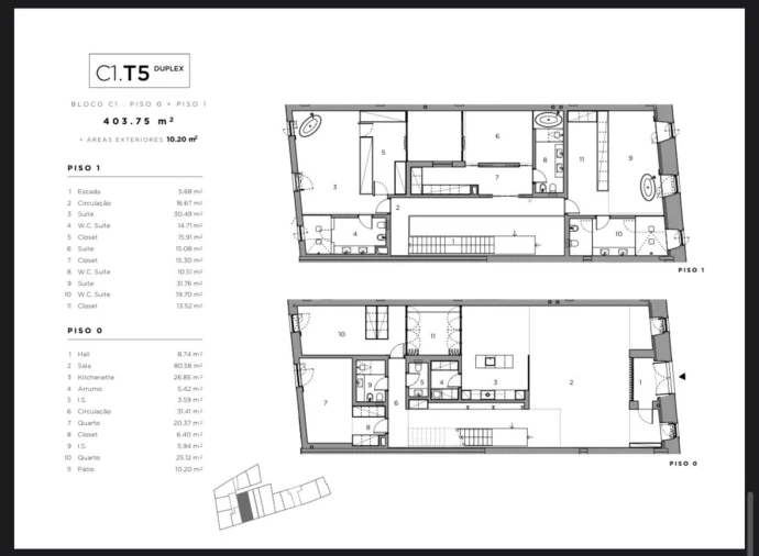 Moradia T5 para Venda em Belém Planta 1