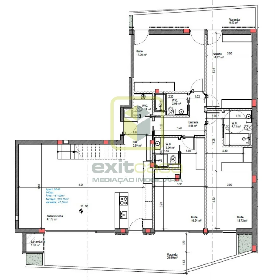 Apartamento T4 para Venda em Gafanha da Boa Hora Planta 1