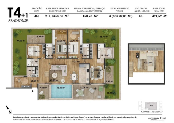 Apartamento T4 para Venda em Alvalade Planta 1