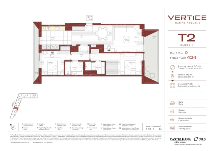 Apartamento T2 para Venda em Areeiro Planta 1