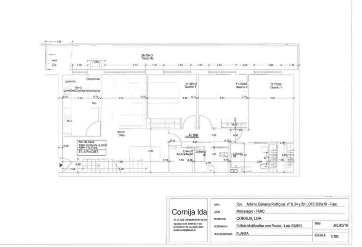 Apartamento T3 para Venda em Montenegro Planta 2