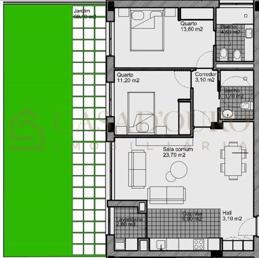 Apartamento T2 para Venda em Ermesinde Planta 1