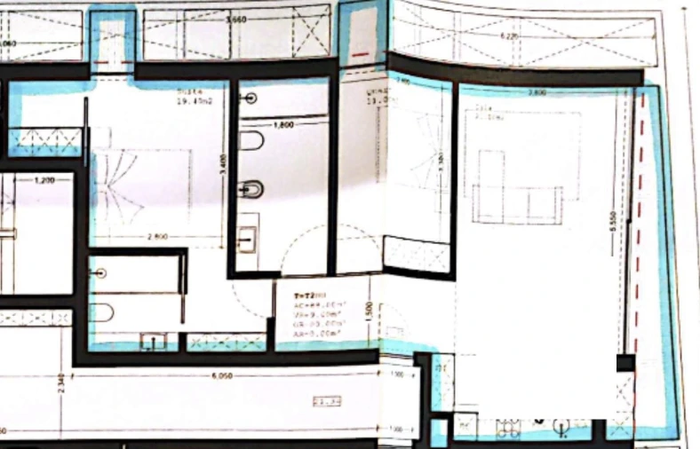 Apartamento T2 para Venda em Glória e Vera Cruz Planta 1