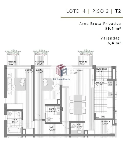 Apartamento T2 para Venda em Custóias, Leça do Balio e Guifões