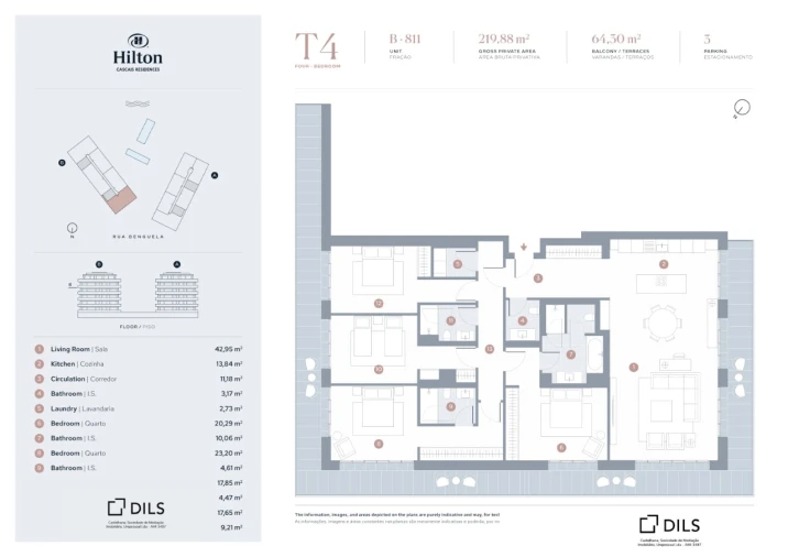 Apartamento T4 para Venda em Carcavelos e Parede Planta 1