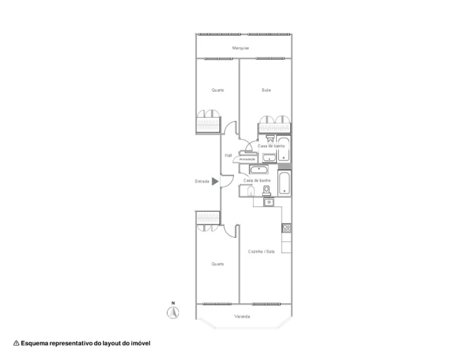 Apartamento T3 para Venda em Quarteira Planta 1