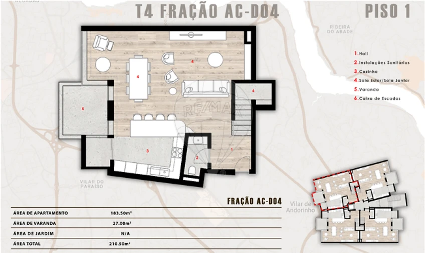 Apartamento T4 para Venda em Oliveira do Douro Foto 2