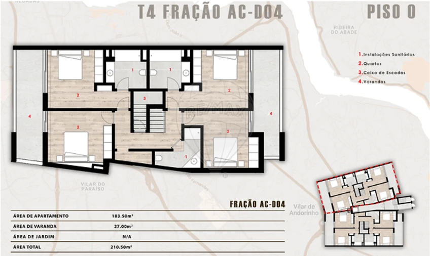 Apartamento T4 para Venda em Oliveira do Douro Foto 3
