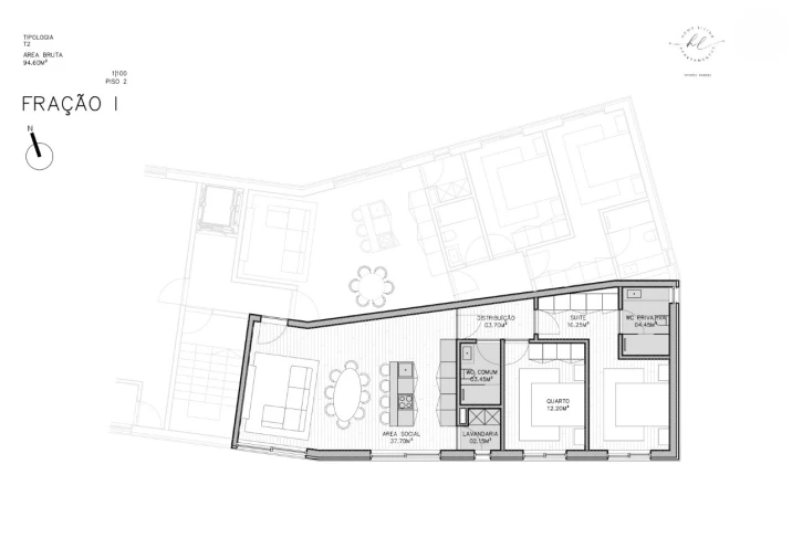Apartamento T2 para Venda em Paredes Planta 1
