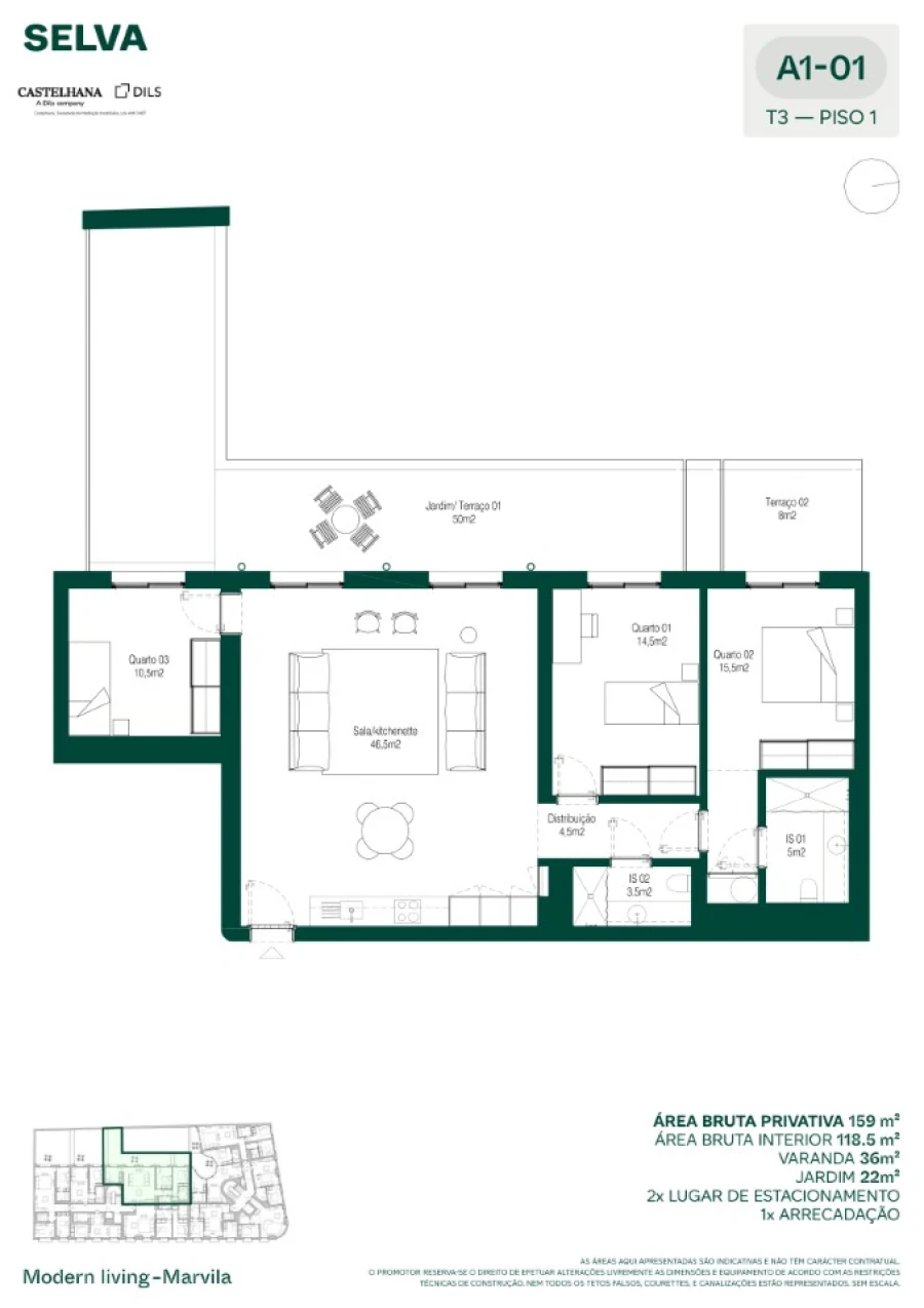 Apartamento T3 para Venda em Marvila Planta 1