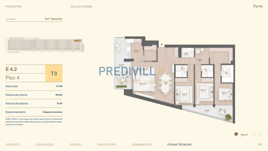 Apartamento T3 para Venda em Vila do Conde Planta 1