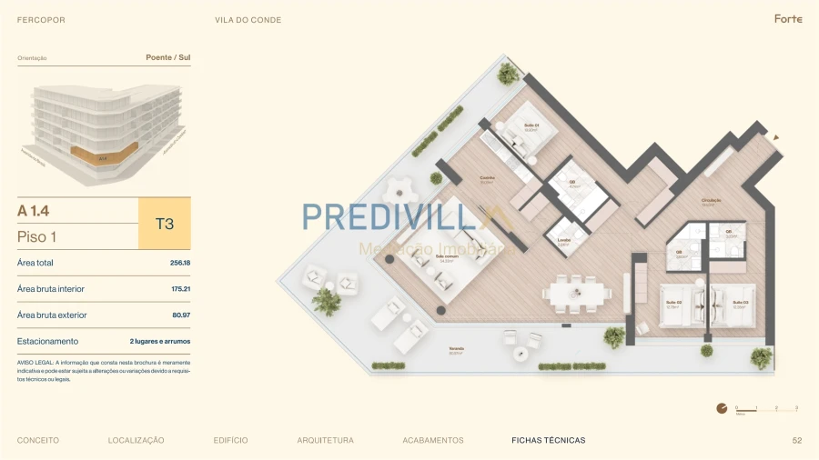 Apartamento T3 para Venda em Vila do Conde Planta 1