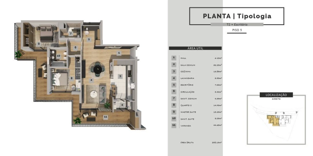 Apartamento T2 para Venda em São Martinho Planta 1