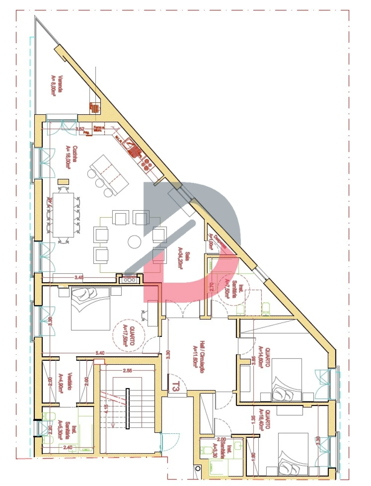 Apartamento T2 para Venda em Castelo Branco Planta 2