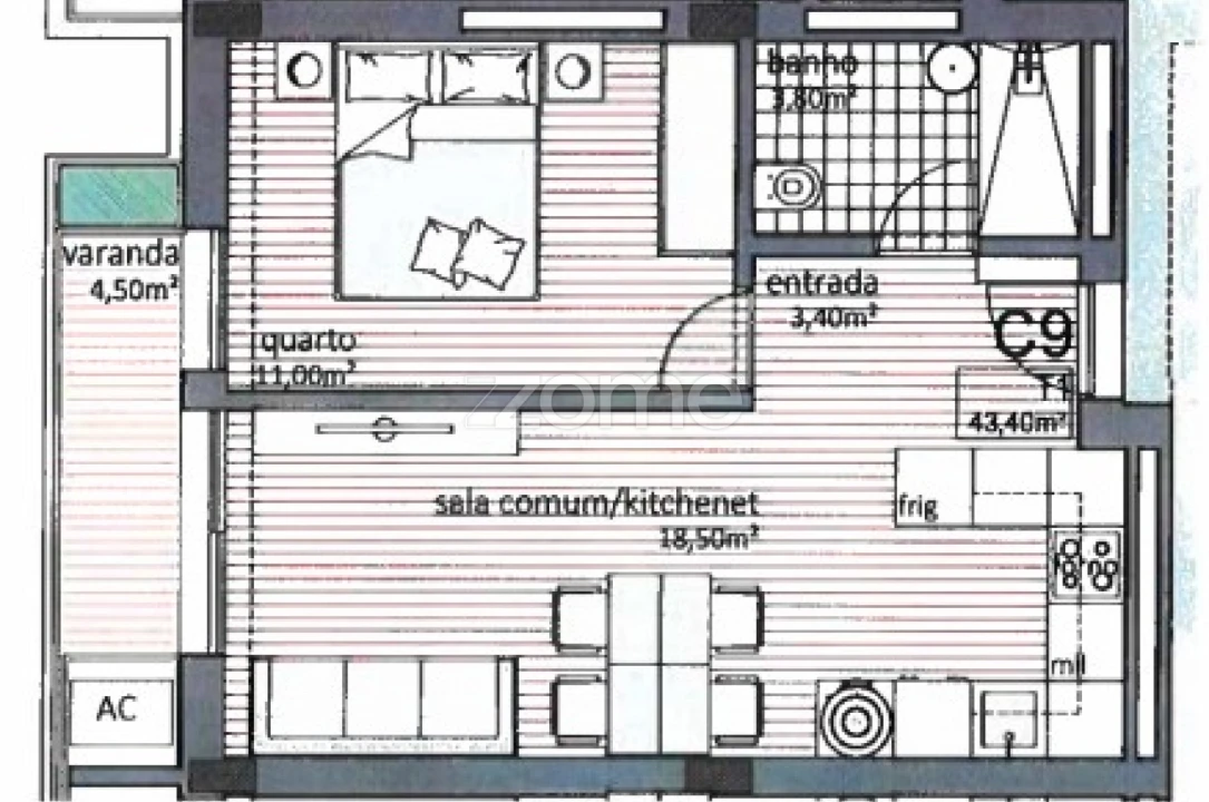 Apartamento T1 para Venda em Paranhos Foto 8