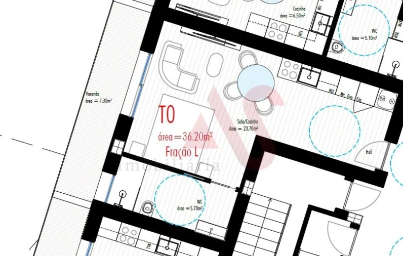 Apartamento T0 para Venda em Freamunde Planta 1