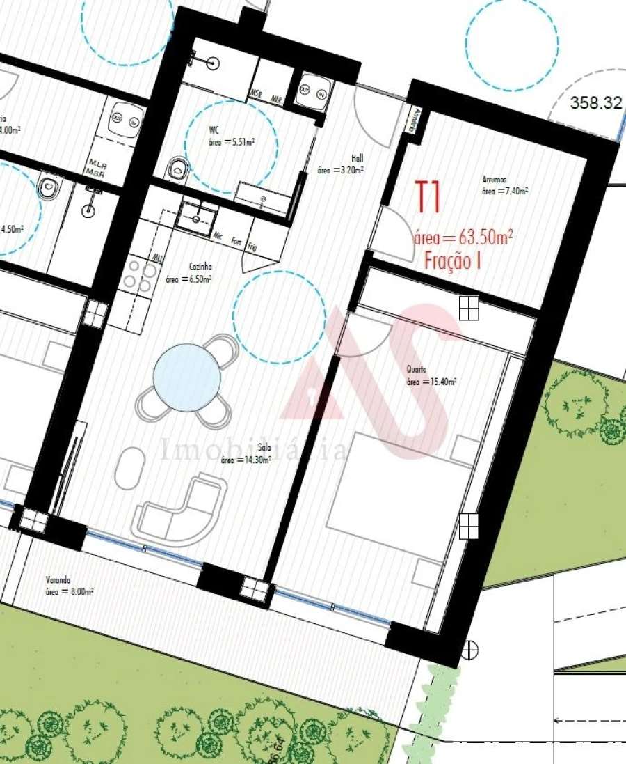 Apartamento T2 para Venda em Freamunde Planta 1