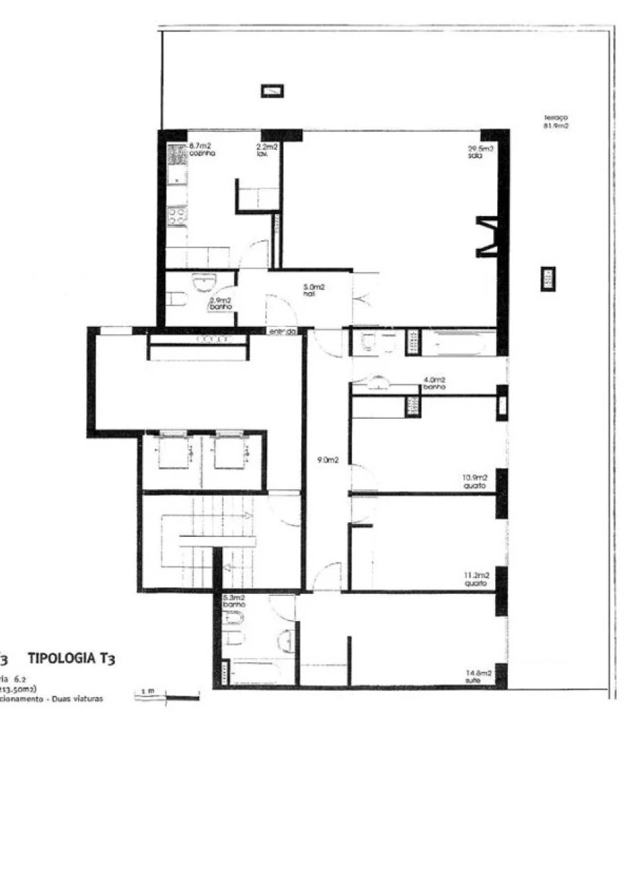 Apartamento T3 para Arrendamento em Matosinhos e Leça da Palmeira Planta 1