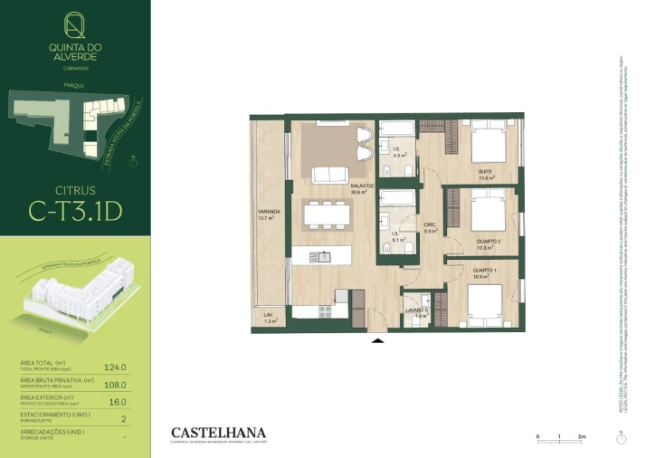Apartamento T3 para Venda em Carnaxide e Queijas Planta 1