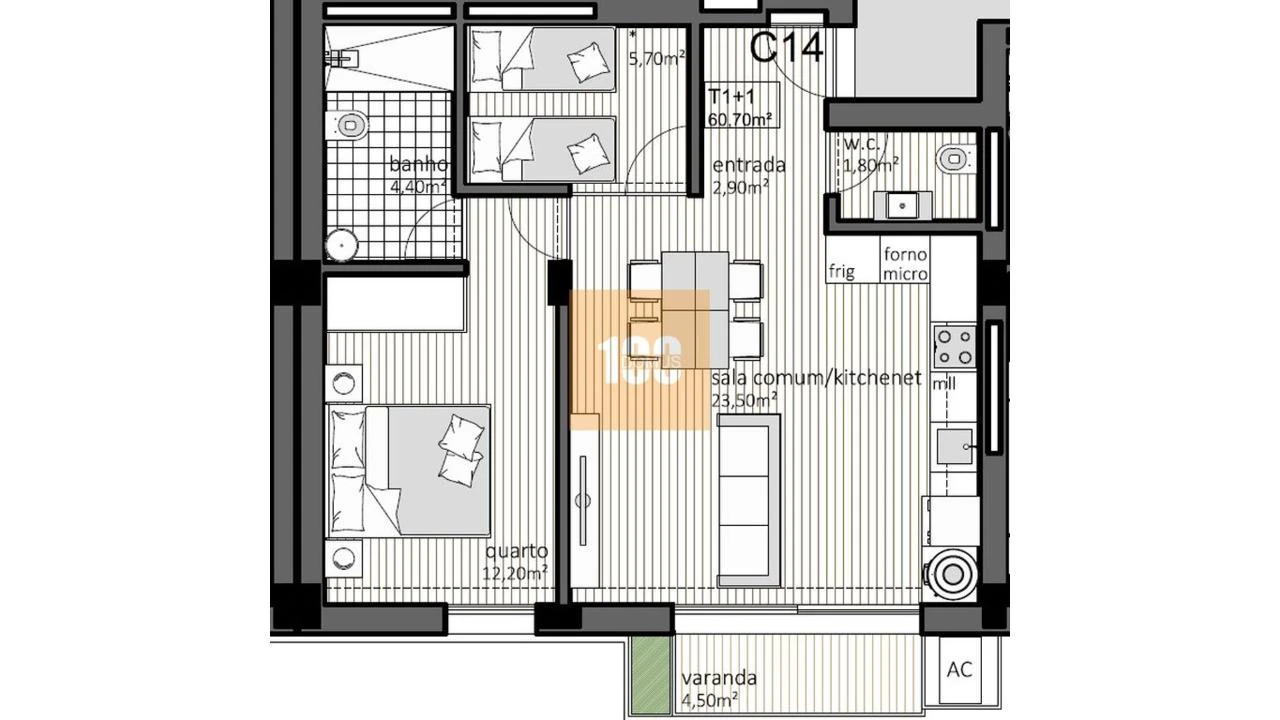Apartamento T1 para Venda em Paranhos Foto 19