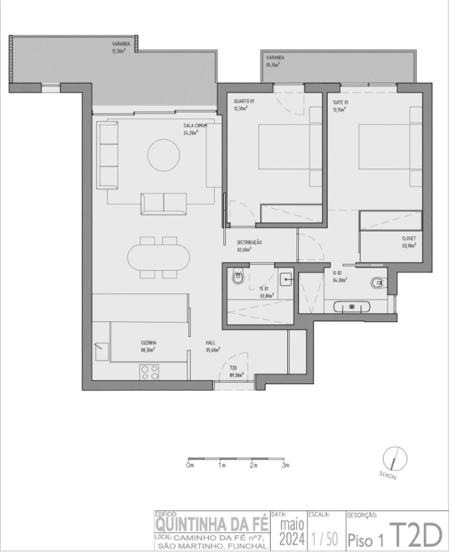 Apartamento T2 para Venda em São Martinho Planta 1