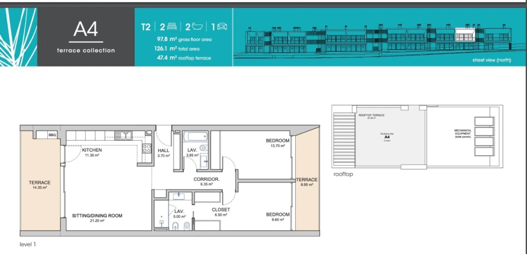 Apartamento T2 para Venda em Quarteira Planta 1