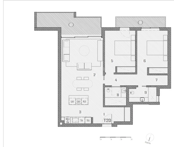 Apartamento T2 para Venda em São Martinho Planta 1