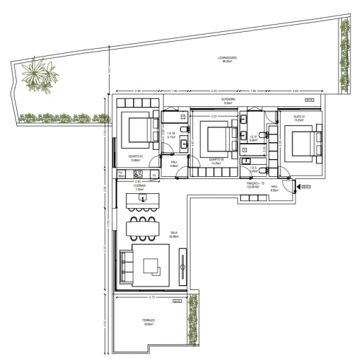 Apartamento T3 para Venda em Funchal (Santa Luzia) Planta 1