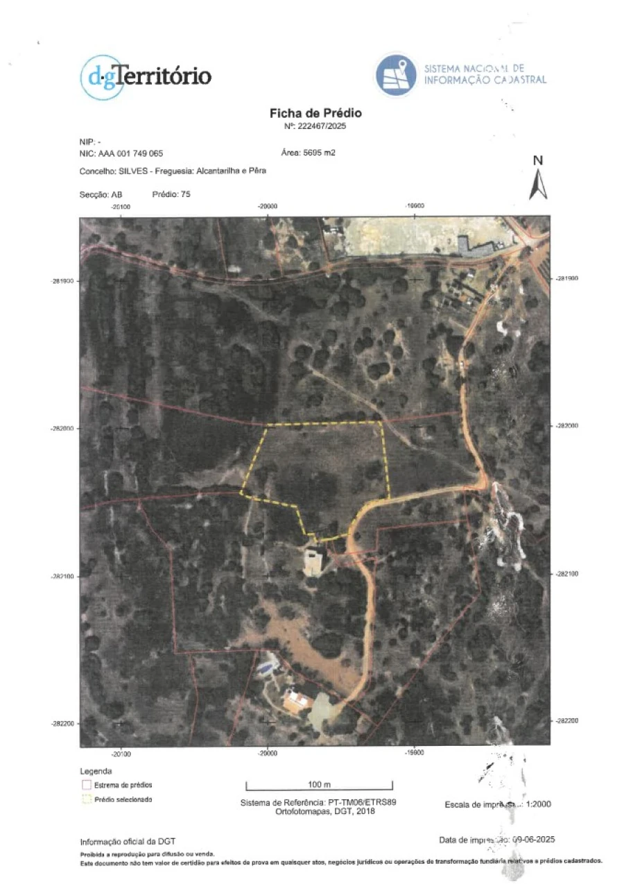 Terreno Misto para Venda em Alcantarilha e Pêra Planta 1