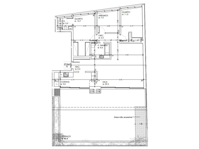 Apartamento T3 para Venda em Sesimbra (Castelo) Planta 1
