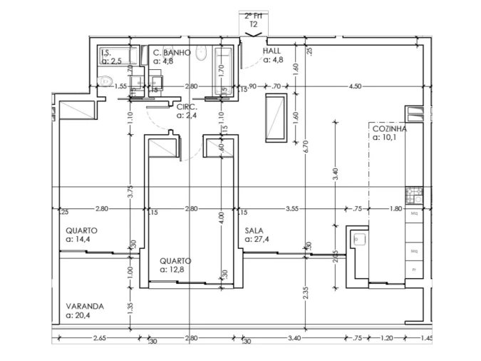 Apartamento T2 para Venda em Sesimbra (Castelo) Planta 1